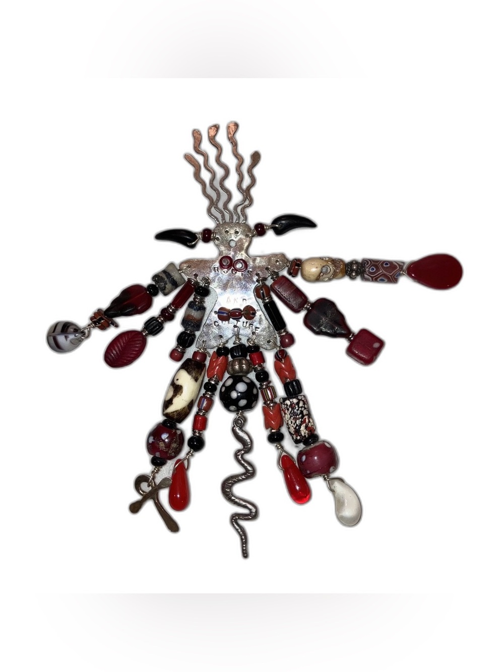 Large Sterling Silver Kachina Figure Pin Brooch VSC